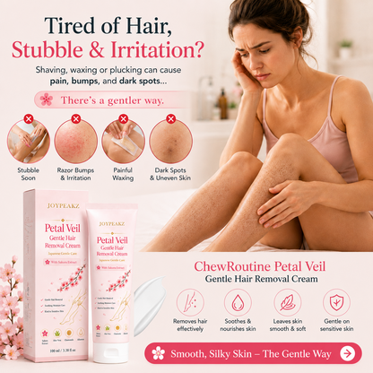 JoyPeakz™ Petal Veil Gentle Hair Removal Cream | For Women & Men, Sensitive Skin