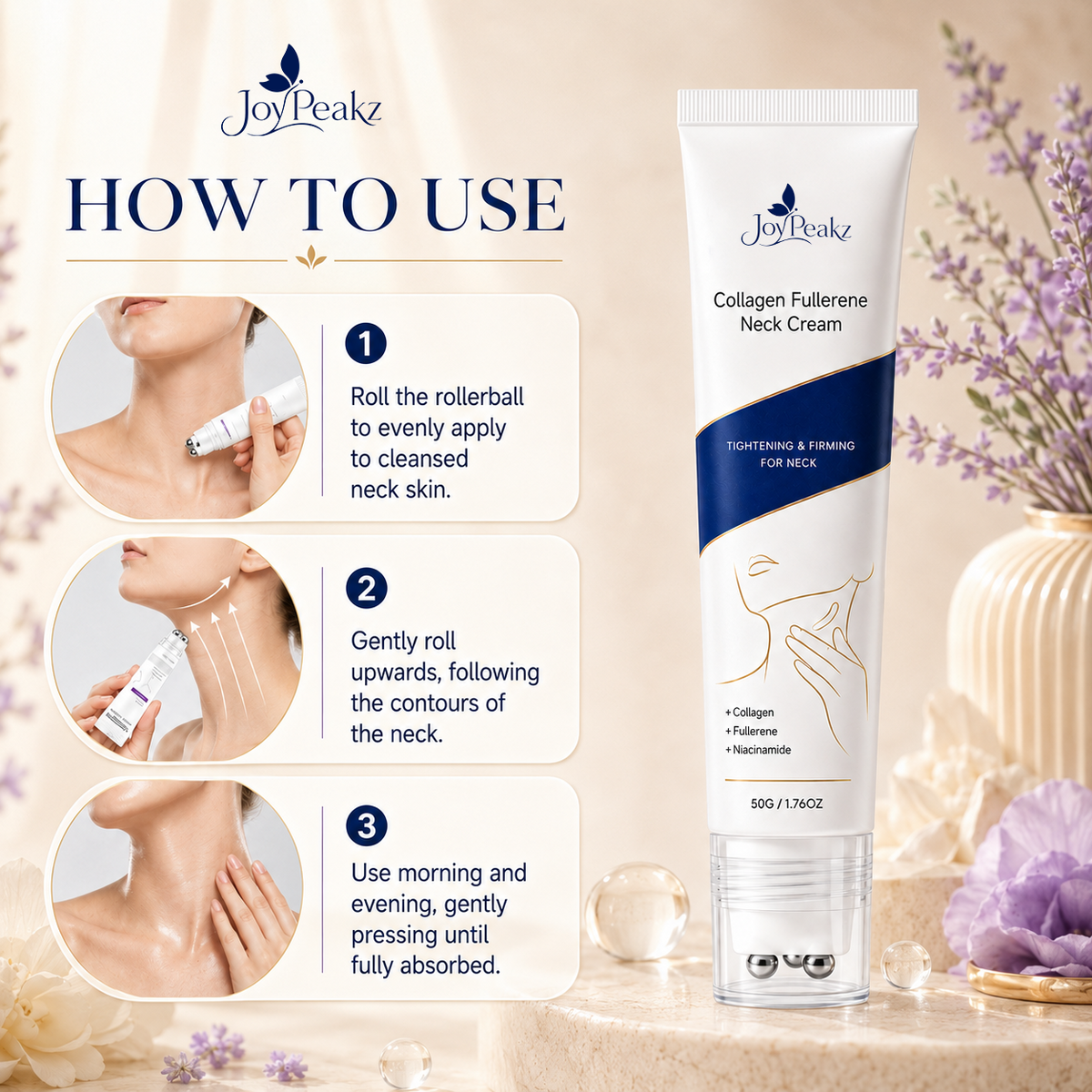 Joypeakz™ Daily Neck Firming Cream – Smoother, Softer-Looking Skin 🌿