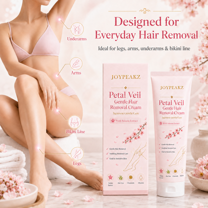 JoyPeakz™ Petal Veil Gentle Hair Removal Cream | For Women & Men, Sensitive Skin