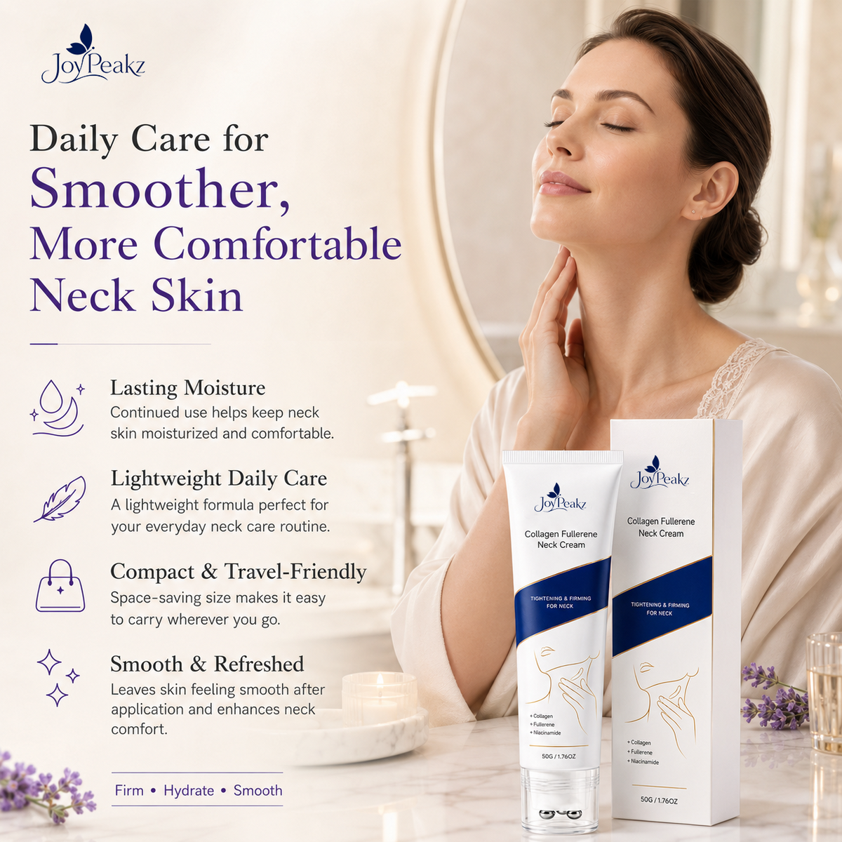 Joypeakz™ Daily Neck Firming Cream – Smoother, Softer-Looking Skin 🌿
