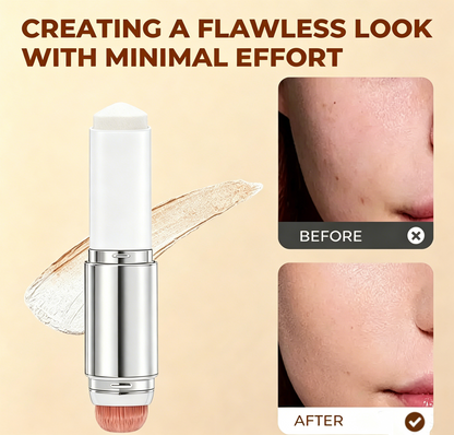 🎉BUY 1 GET 1 FREE🎉OFFICIAL PRODUCT Cover Cream Stick V w/ Detachable Brush - Korean Skin Care Color-Changing Foundation Stick with Collagen Capsules (0.45 oz)