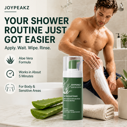 Joypeakz™ Natural Gentle Hair Removal Cream | For Women & Men, Sensitive Skin
