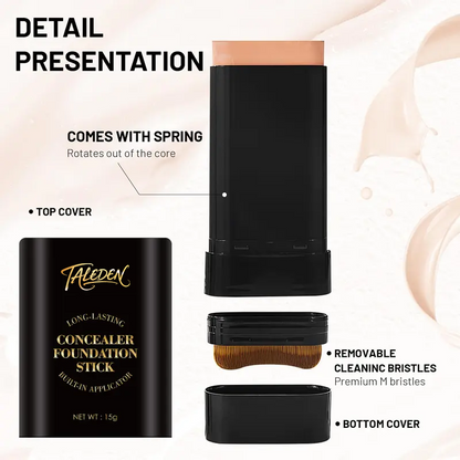 5-color Dual -Ended Foundation Concealer Stick Dual-ended with Built-in Brush