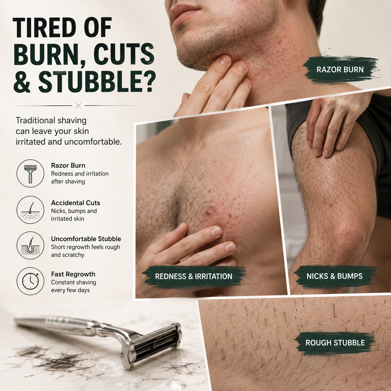 Joypeakz™ Natural Gentle Hair Removal Cream | For Women & Men, Sensitive Skin