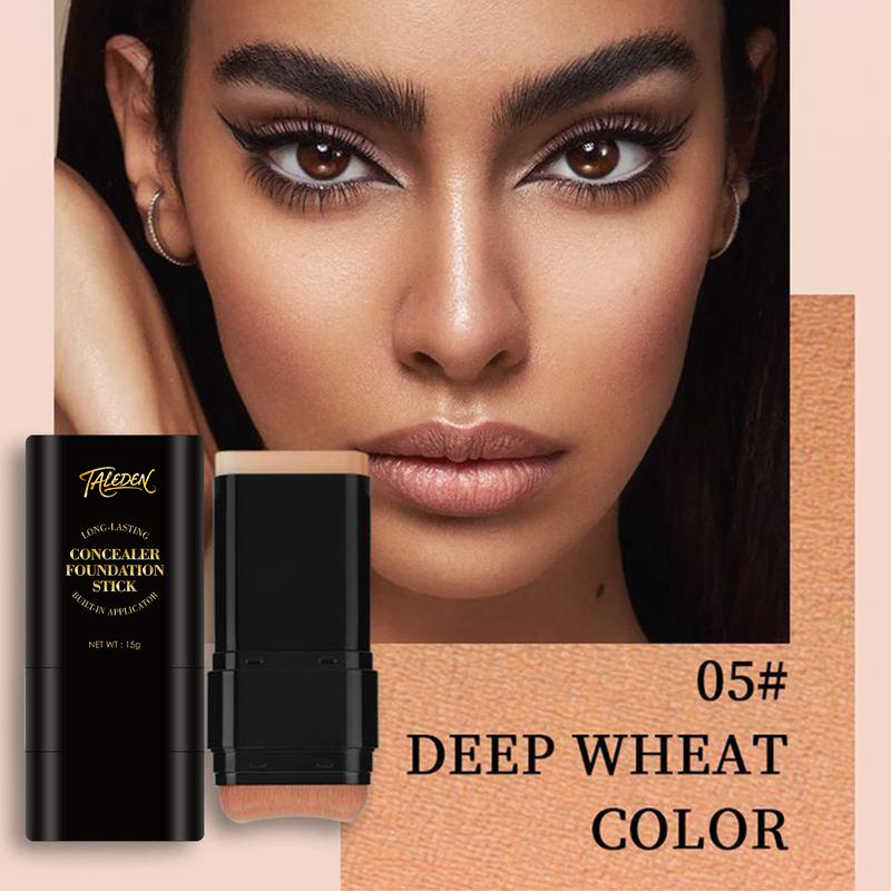 5-color Dual -Ended Foundation Concealer Stick Dual-ended with Built-in Brush