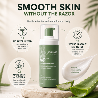 Joypeakz™ Natural Gentle Hair Removal Cream | For Women & Men, Sensitive Skin