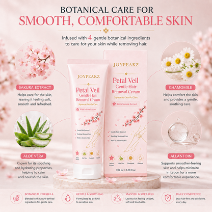 JoyPeakz™ Petal Veil Gentle Hair Removal Cream | For Women & Men, Sensitive Skin