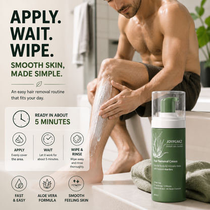 Joypeakz™ Natural Gentle Hair Removal Cream | For Women & Men, Sensitive Skin