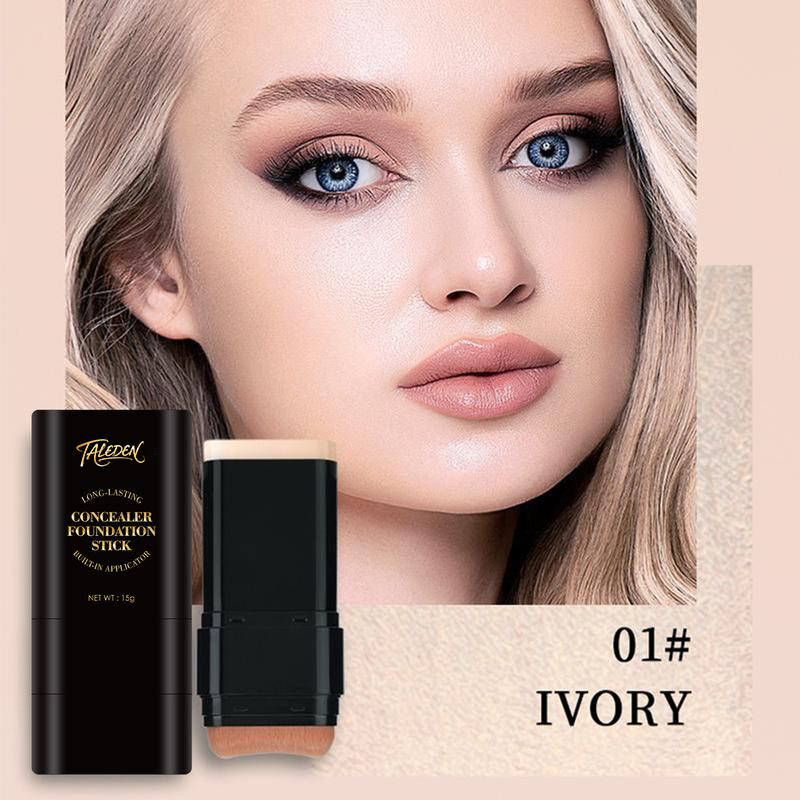 5-color Dual -Ended Foundation Concealer Stick Dual-ended with Built-in Brush