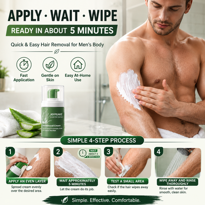 Joypeakz™ Natural Gentle Hair Removal Cream | For Women & Men, Sensitive Skin