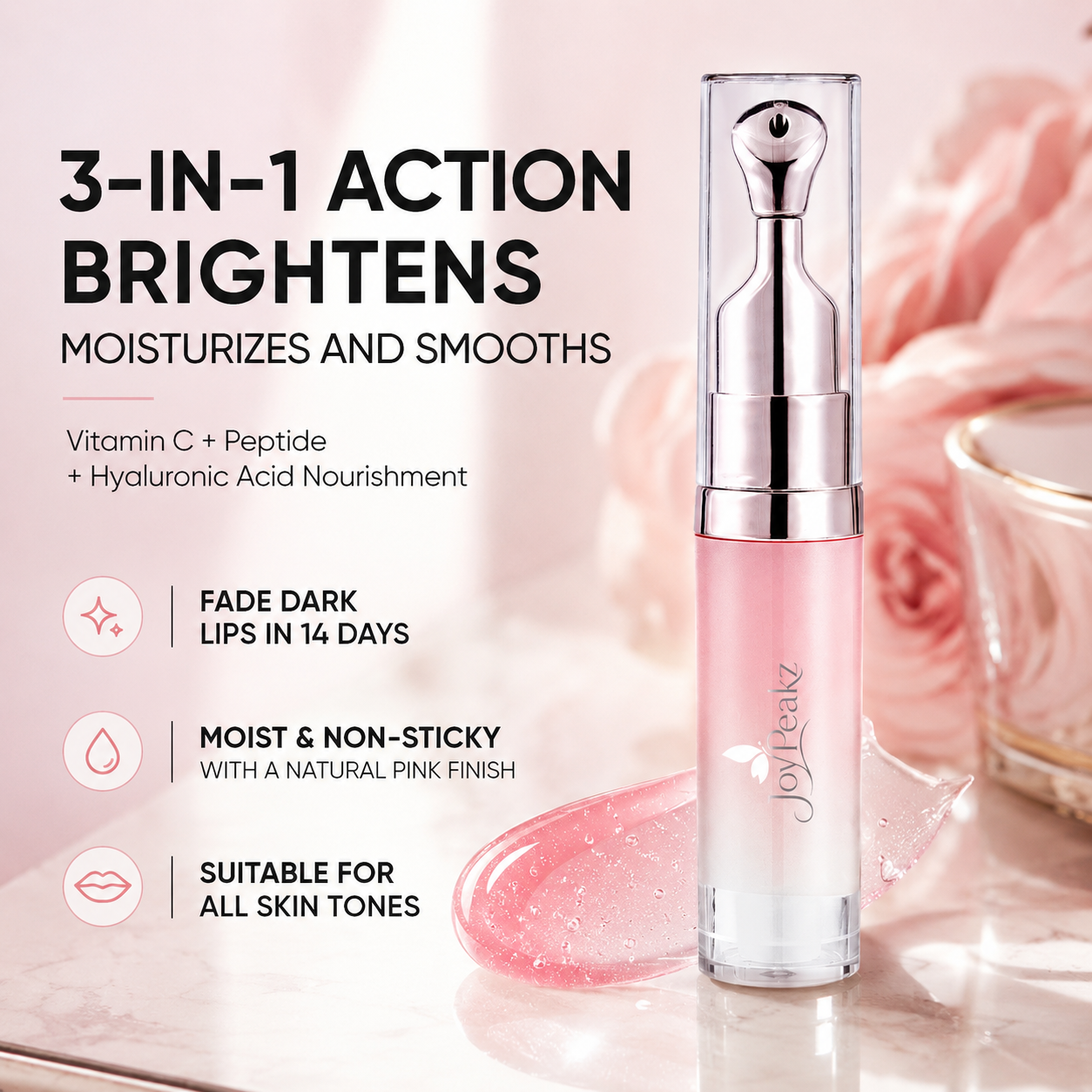 Joypeakz™ Lip Radiance Serum – Brightening Moisture Care