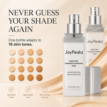 JoyPeakz™ Magic Skin Changing Foundation – Smart Shade-Adapting Makeup
