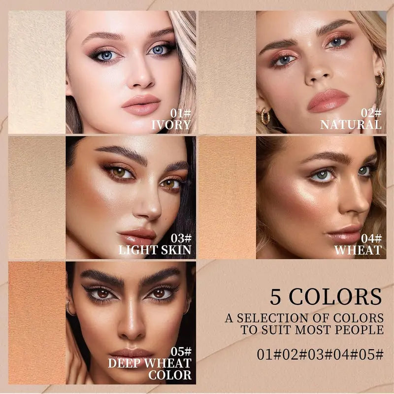 5-color Dual -Ended Foundation Concealer Stick Dual-ended with Built-in Brush