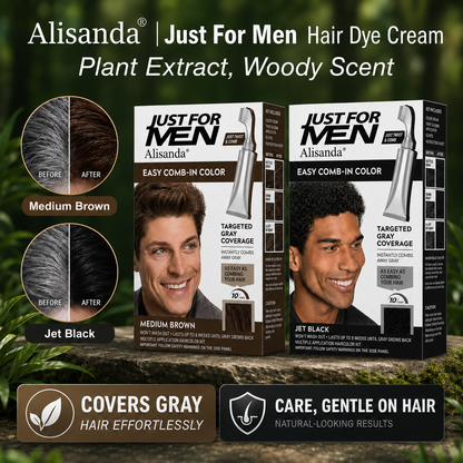 Final 3 hours 75% off🔥Men's Brush-Comb Hair Color Cream for Gray Coverage